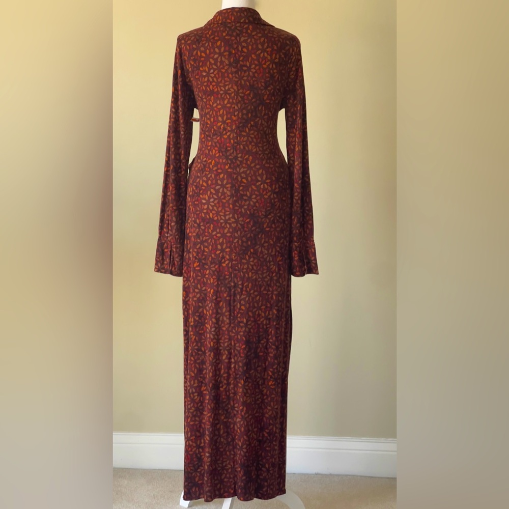 Free People Shayla Wrap Midi dress plunging neckline rendered on a ruched style. - Picture 4 of 7